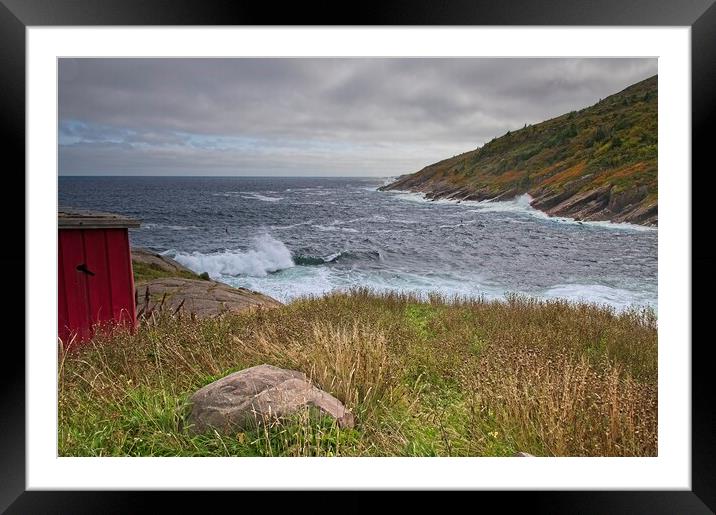 Rough Seas at Petty Harbour, Newfoundland, Canada Framed Mounted Print by Martyn Arnold