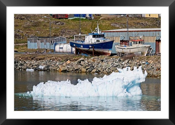 Ice Flow in Narsaq Harbour, Greenland Framed Mounted Print by Martyn Arnold