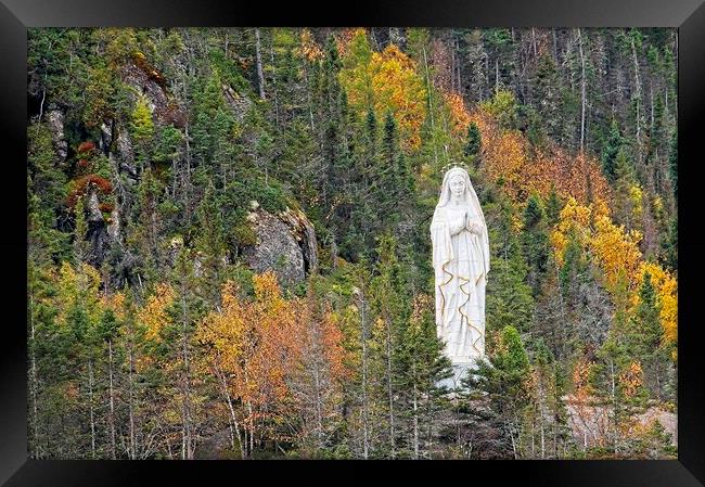 Statue of Our Lady of Saguenay Quebec Canada Framed Print by Martyn Arnold
