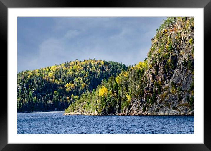 Fall Colours on the Saguenay River in Quebec Canada Framed Mounted Print by Martyn Arnold