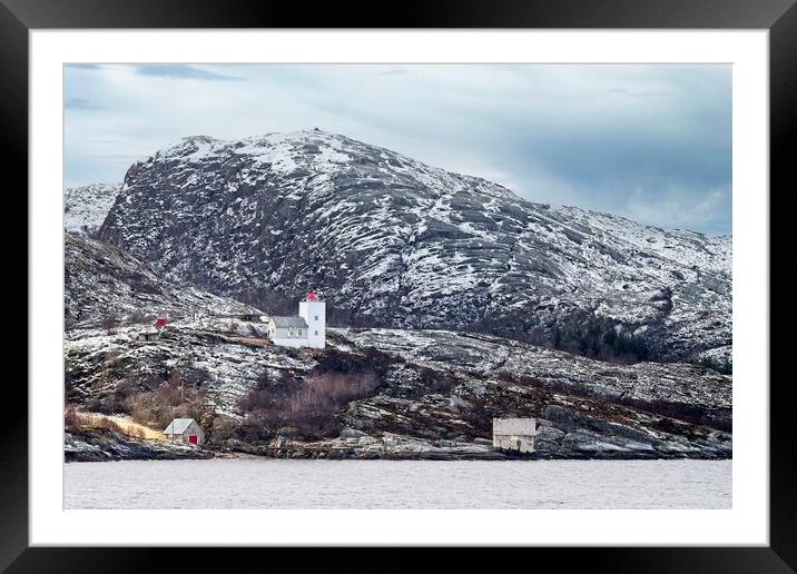 Norwegian Landscape and Lighthouse Framed Mounted Print by Martyn Arnold