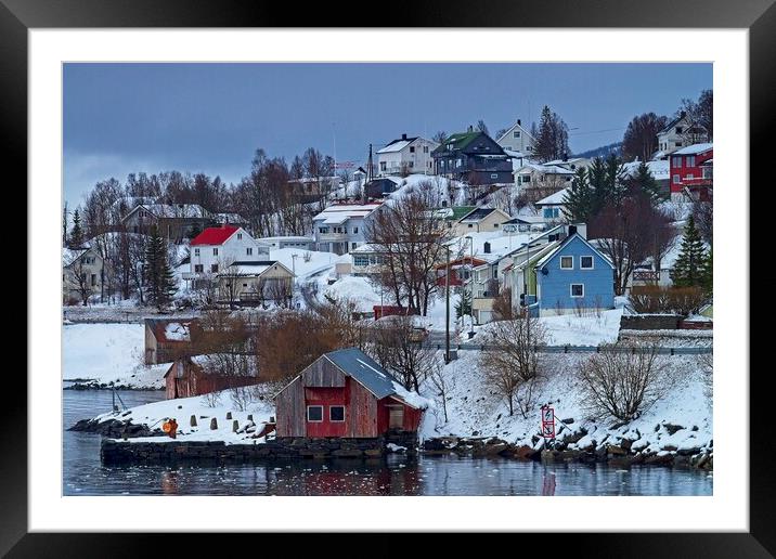Finnsnes Town Northern Norway Framed Mounted Print by Martyn Arnold