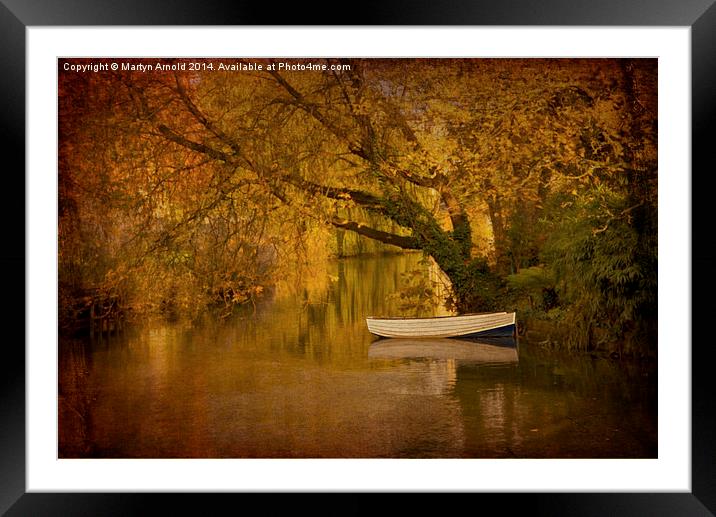 Boat on Quiet River Framed Mounted Print by Martyn Arnold