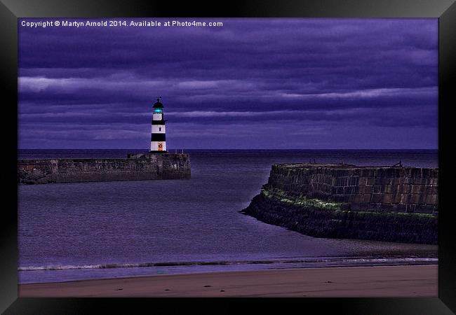 Seaham Lighthouse Framed Print by Martyn Arnold