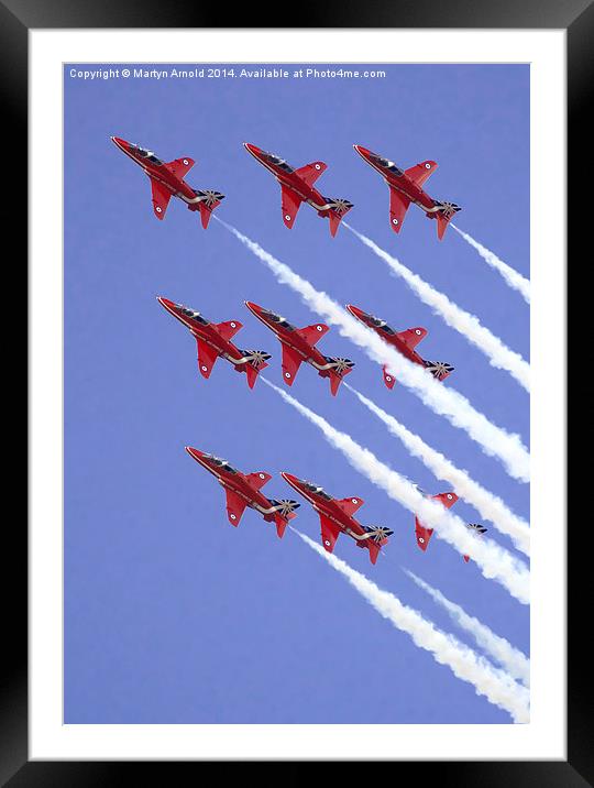  The RAF Red Arrows in Formation Framed Mounted Print by Martyn Arnold