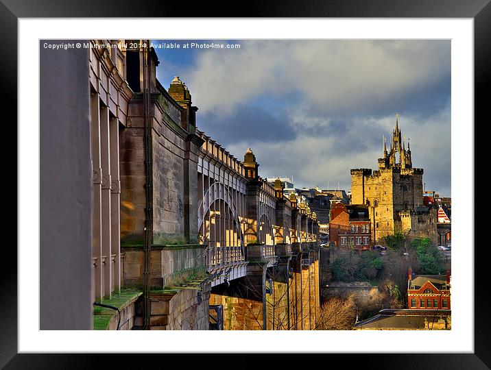  High Level Bridge & Castle Newcastle upon Tyne Framed Mounted Print by Martyn Arnold
