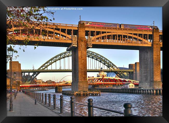  Newcastle Quayside and River Tyne Bridges Framed Print by Martyn Arnold