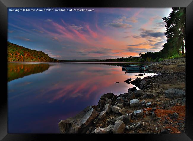 Evening sky at Tunstall Reservoir County Durham Framed Print by Martyn Arnold