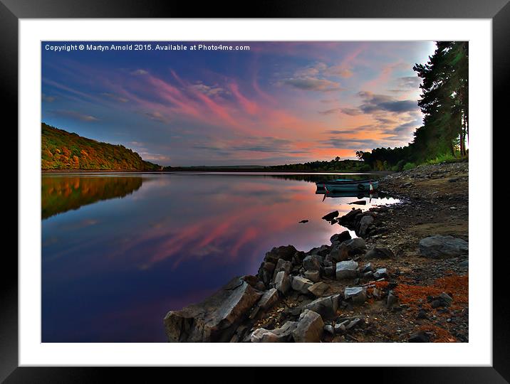 Evening sky at Tunstall Reservoir County Durham Framed Mounted Print by Martyn Arnold