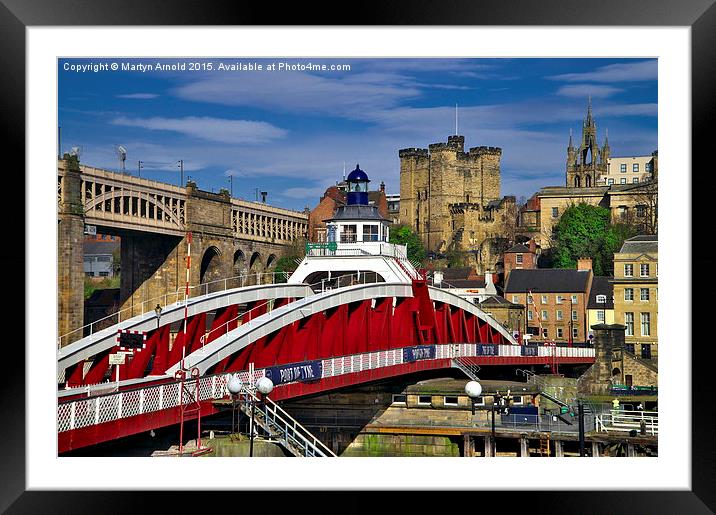 Swing Bridge Newcastle upon Tyne Framed Mounted Print by Martyn Arnold