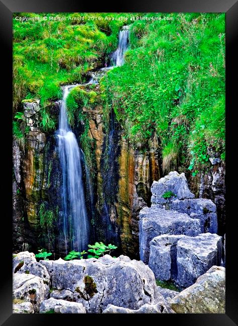 Waterfall at The Buttertubs, Swaledale, Yorkshire Framed Print by Martyn Arnold