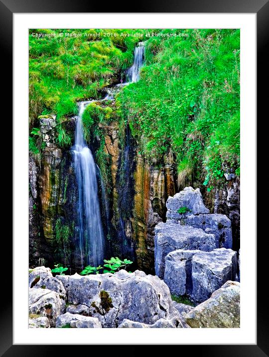 Waterfall at The Buttertubs, Swaledale, Yorkshire Framed Mounted Print by Martyn Arnold