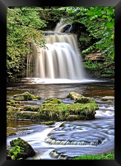 Cauldron Falls at West Burton, Yorkshire Dales Framed Print by Martyn Arnold