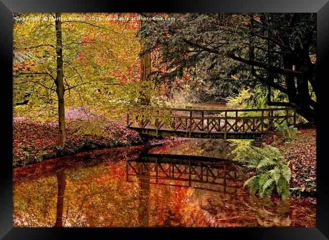 Autumn Reflections in the Stream Framed Print by Martyn Arnold