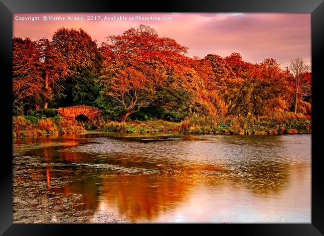 Autumn Sunset at Hardwick Park Framed Print by Martyn Arnold