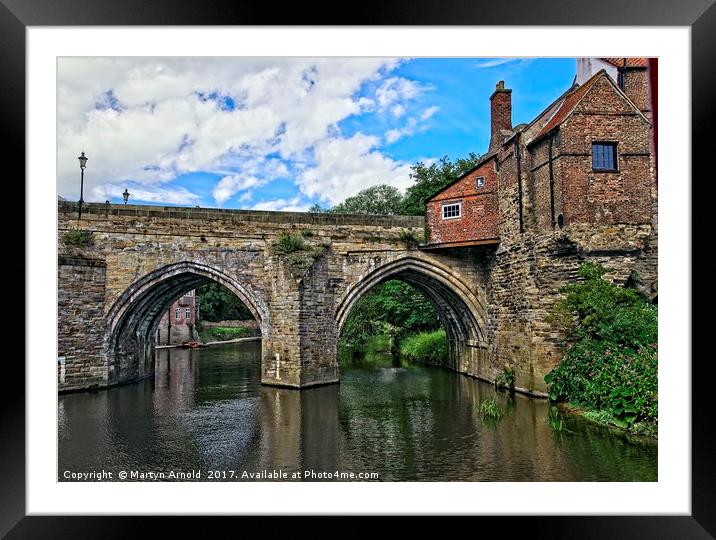 Elvet Bridge & Chapel, Durham City Framed Mounted Print by Martyn Arnold