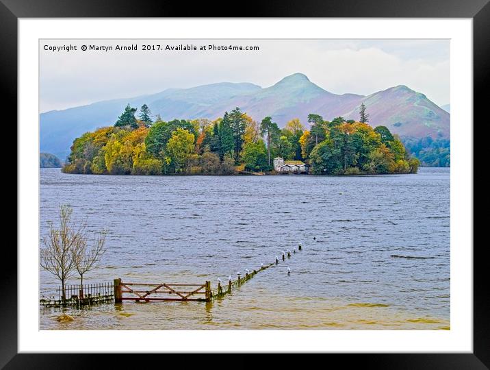 Derwent Isle on Dewent Water, Lake District Framed Mounted Print by Martyn Arnold