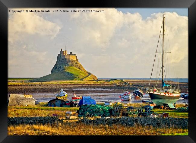 Holy Island and Lindisfarne Castle Framed Print by Martyn Arnold