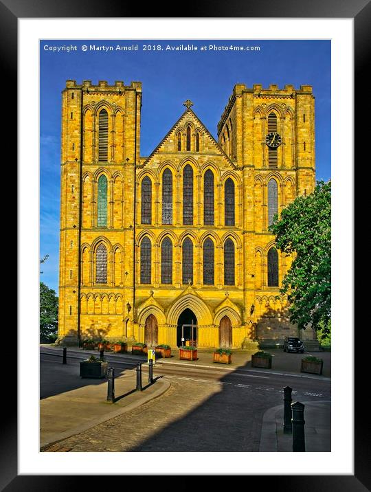 Ripon Cathedral west front in Evening Light Framed Mounted Print by Martyn Arnold