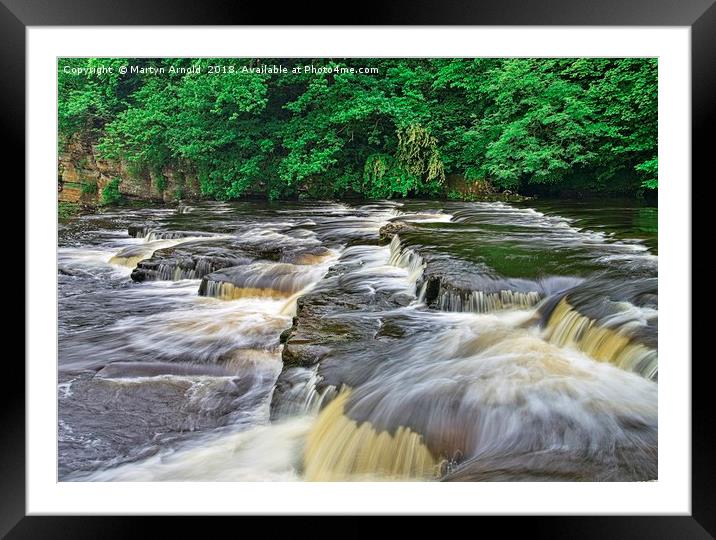 RIver Swale Waterfall, Richmond Yorkshire Framed Mounted Print by Martyn Arnold