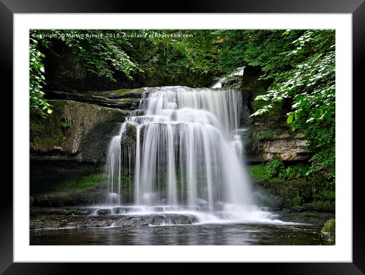 West Burton Waterfall, Wensleydale,Yorkshire Dales Framed Mounted Print by Martyn Arnold