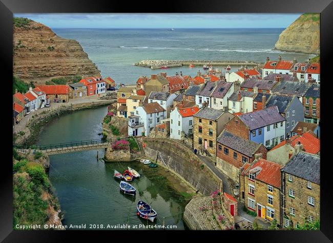 Staithes, North Yorkshire Village Seascape Framed Print by Martyn Arnold