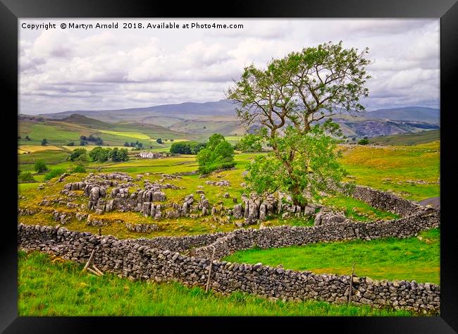 Yorkshire Dales countryside in Malhamdale Framed Print by Martyn Arnold