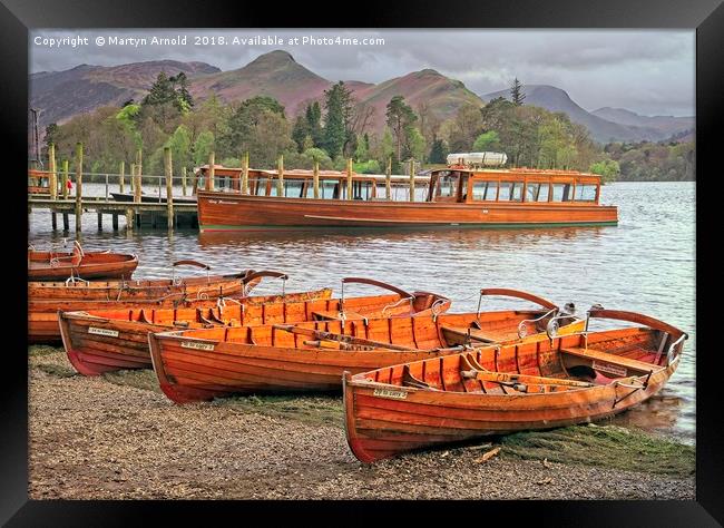 Derwentwater Canoes at Keswick Framed Print by Martyn Arnold
