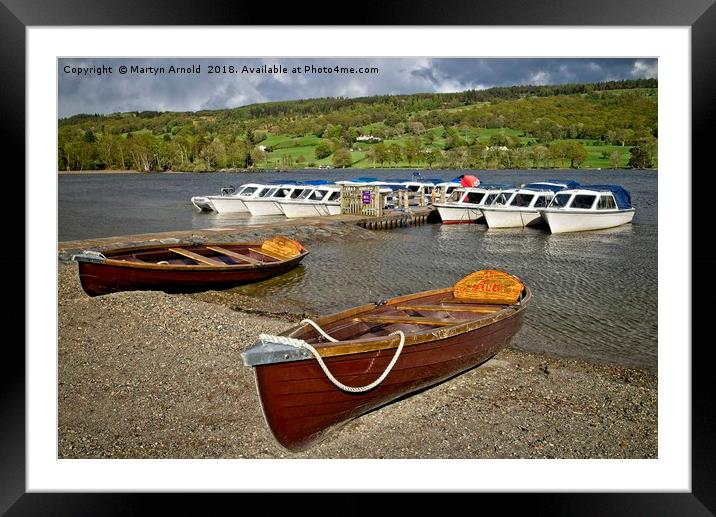 Boats on Coniston Water Framed Mounted Print by Martyn Arnold