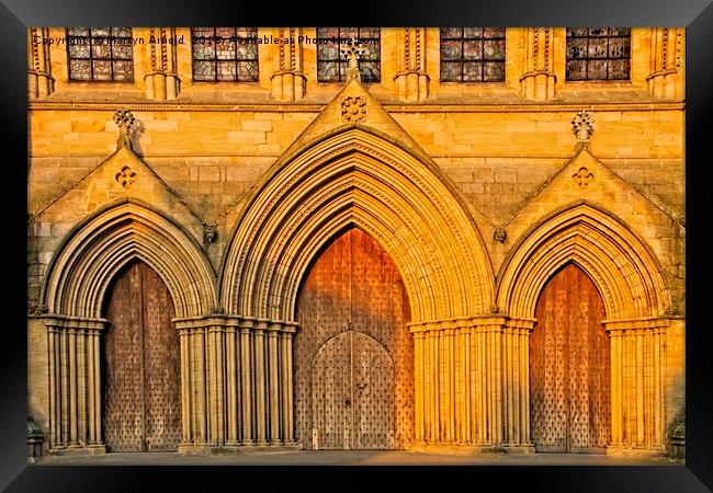 Setting Sun on RIpon Cathedral Framed Print by Martyn Arnold