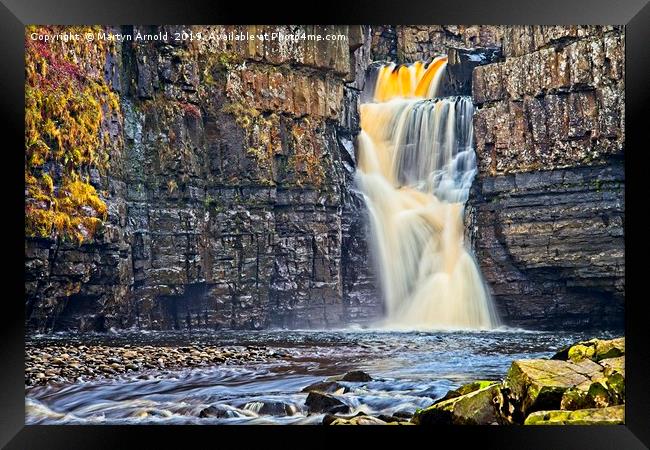 High Force Waterfall in Teesdale  Framed Print by Martyn Arnold