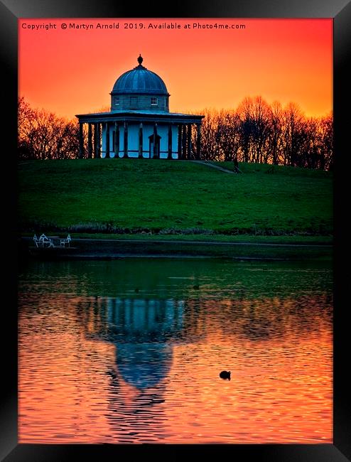 Sunset at the Temple Framed Print by Martyn Arnold