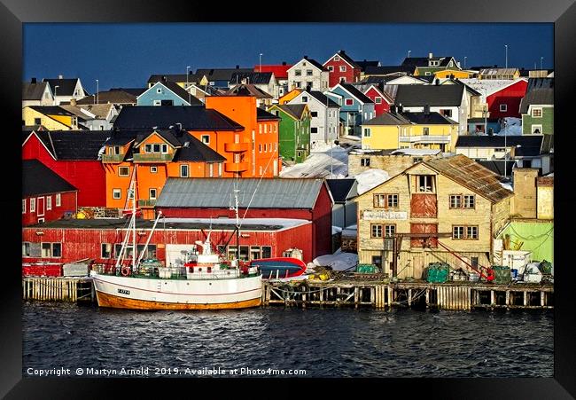 Colourful Vardo in Norway Framed Print by Martyn Arnold