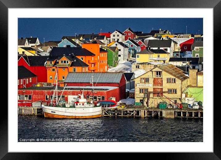 Colourful Vardo in Norway Framed Mounted Print by Martyn Arnold