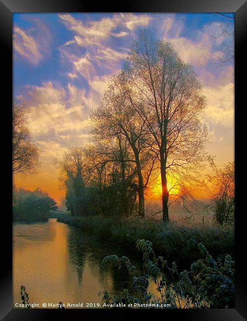 Misty Winter Morning Sunrise Framed Print by Martyn Arnold