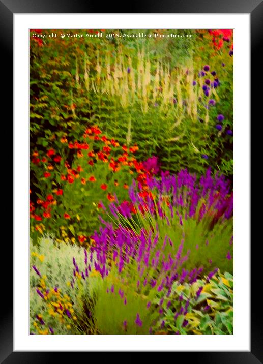 Artistic Summer Flower Border Framed Mounted Print by Martyn Arnold