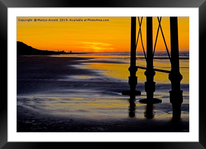 Sunset at Saltburn-by-the-Sea in Yorkshire Framed Mounted Print by Martyn Arnold