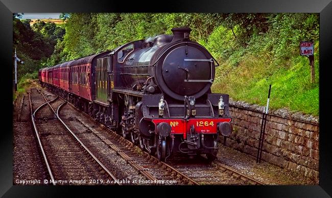 Steam Locomotive 1264 Arriving at Goathland Framed Print by Martyn Arnold