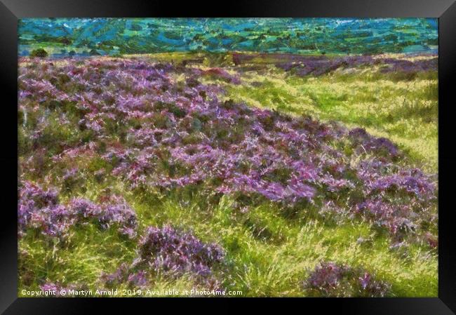 Moorland Heather Digital Art Framed Print by Martyn Arnold