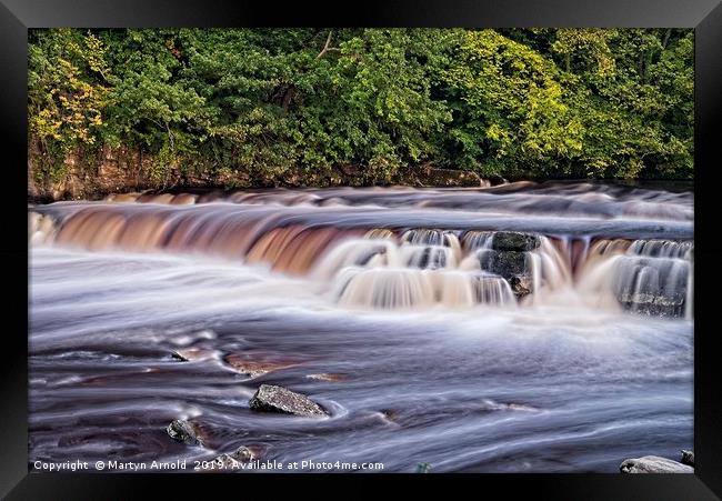 River Swale falls, RIchmond North Yorkshire Framed Print by Martyn Arnold