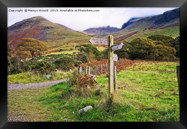 Footpath from Wast Water to Scafell Pike Framed Print by Martyn Arnold