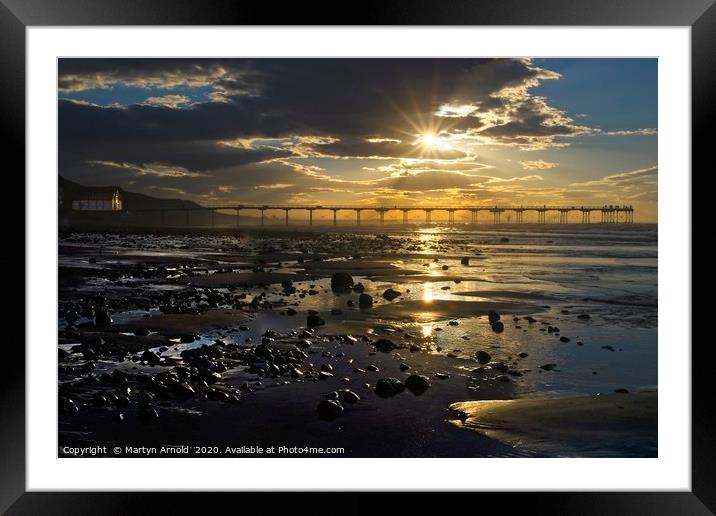 Saltburn Sunset Framed Mounted Print by Martyn Arnold