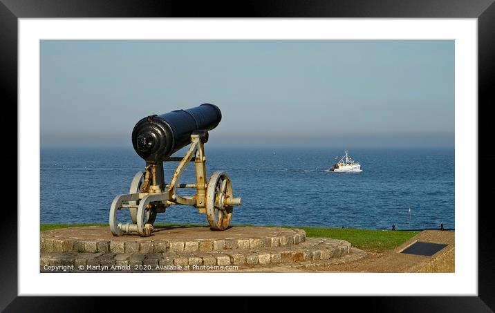 Crimea War Cannon on Hartlepool Headland Framed Mounted Print by Martyn Arnold