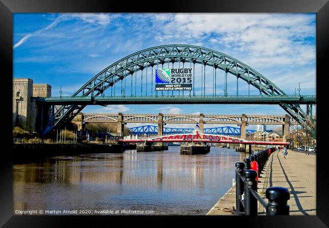 Newcastle Upon Tyne Bridges and Quayside Framed Print by Martyn Arnold