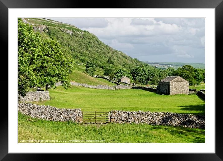 Barns and Walls near Grassington Framed Mounted Print by Martyn Arnold