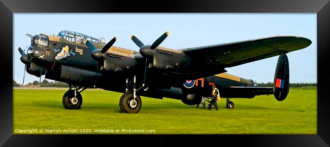 Avro Lancaster RAF WW2 Bomber Framed Print by Martyn Arnold