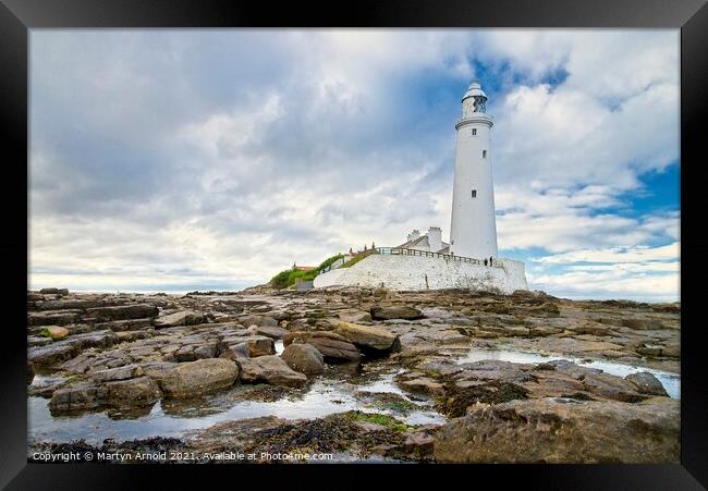 St Marys Lighthouse, Whitley Bay, Tyne and Wear Framed Print by Martyn Arnold
