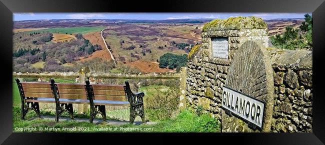 North York Moors Panorama from Gillamoor Framed Print by Martyn Arnold