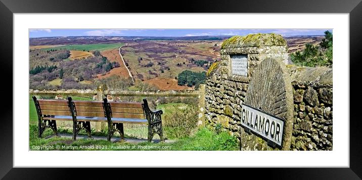North York Moors Panorama from Gillamoor Framed Mounted Print by Martyn Arnold