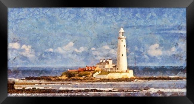 St. Mary's Lighthouse, Whitley Bay Framed Print by Martyn Arnold